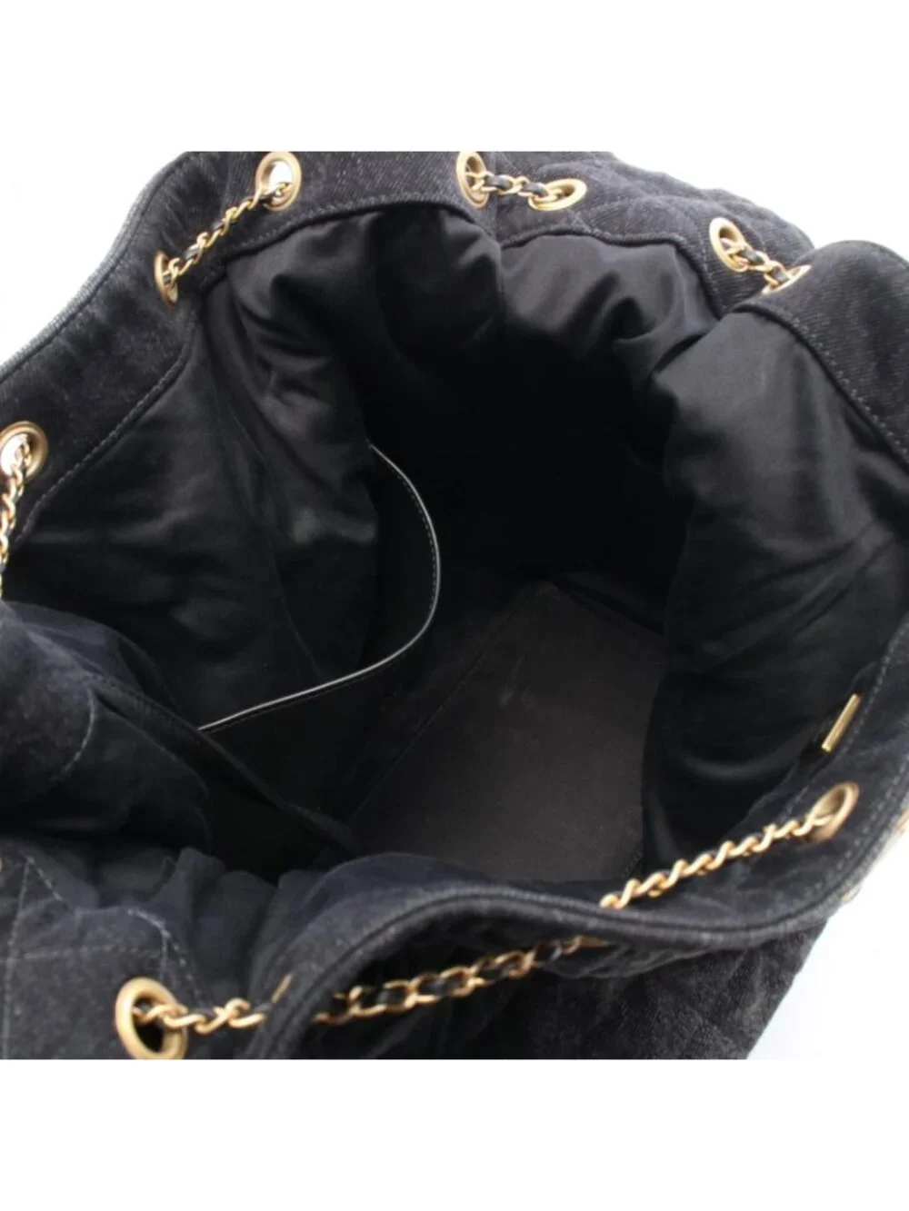 Chanel Shoulder Bag 25 Large Shopping Denim Black